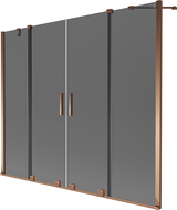Mexen Velar Duo vonios ekrano 2-dalių stumdomas 180 x 150 cm, grafitas, rožinio aukso - 896-180-000-42-60