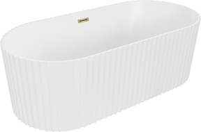 Mexen Paola laisvai pastatoma rifliuota vonia 170 x 80 cm, balta matinė, aukso perpylimas - 52721708001-50