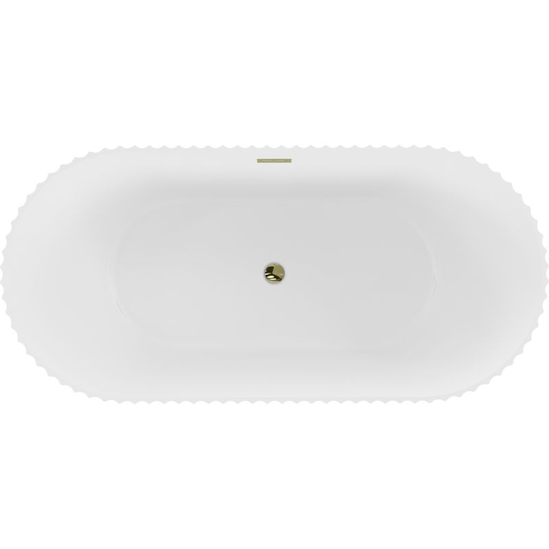 Mexen Paola laisvai pastatoma rifliuota vonia 170 x 80 cm, balta matinė, aukso perpylimas - 52721708001-50