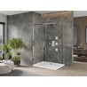 Mexen Omega stumdoma dušo kabina 110 x 80 cm, Skaidrus, Chromo + dušo padėklas Flat - 825-110-080-01-00-4010
