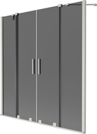 Mexen Velar Duo dvisklis vonios širmos 2-jų dalių stumdomos 150 x 150 cm, grafitas, šlifuotas nikelis - 896-150-000-42-97