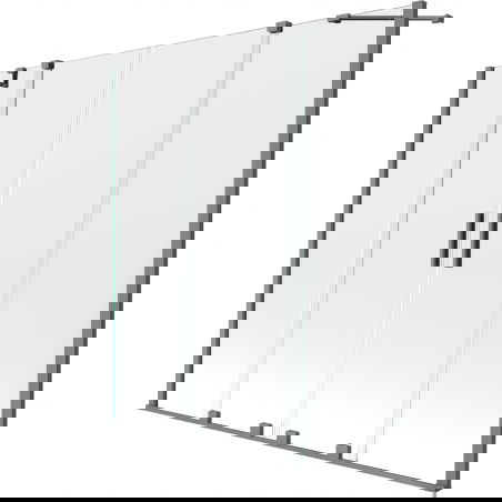 Mexen Velar Dvigubas vonios dušo ekranas, 2 durų, stumdomas 180 x 150 cm, skaidrus, ginklų spalvos - 896-180-000-02-95