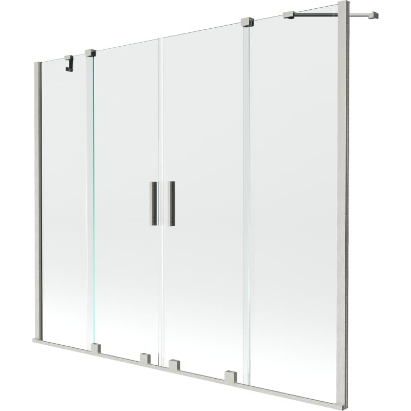 Mexen Velar Duo vonios ekranas, 2-ių dalių, 180 x 150 cm, skaidrus, šlifuotas nikelis - 896-180-000-02-97