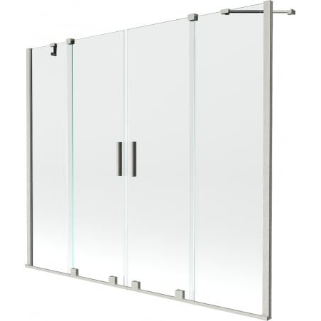 Mexen Velar Duo vonios ekranas, 2-ių dalių, 180 x 150 cm, skaidrus, šlifuotas nikelis - 896-180-000-02-97