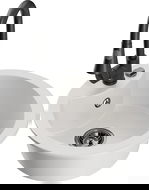 Mexen Diego granitinė virtuvės plautuvė 1-skyriumi su virtuviniu maišytuvu Elia, balta - 6512-20-670101-70