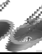 Mexen Diego vienos kameros granitinė virtuvės kriauklė su Elia maišytuvu, pilka - 6512-71-670101-71