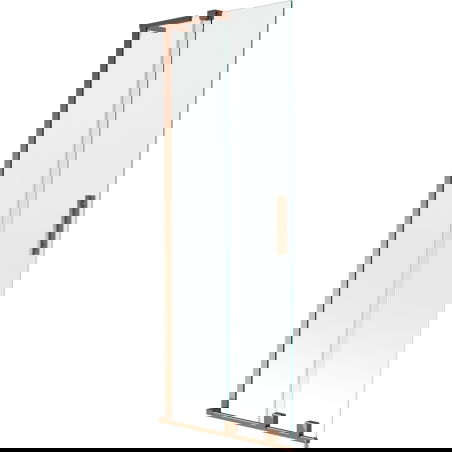 Mexen Velar L vonios ekranas, dvigubas, slankiojamas 70 x 150 cm, permatomas, rausvas auksas - 896-070-003-01-60