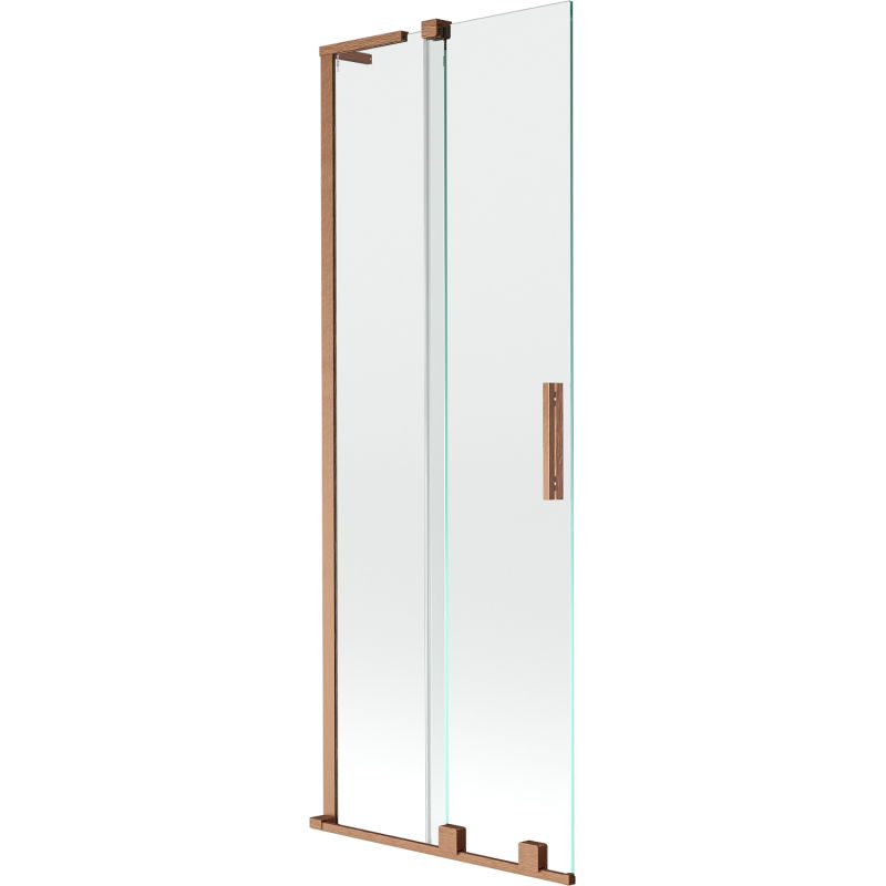 Mexen Velar L vonios skydas 2 dalių stumdomas 70 x 150 cm, skaidrus, šlifuota varis - 896-070-003-01-65