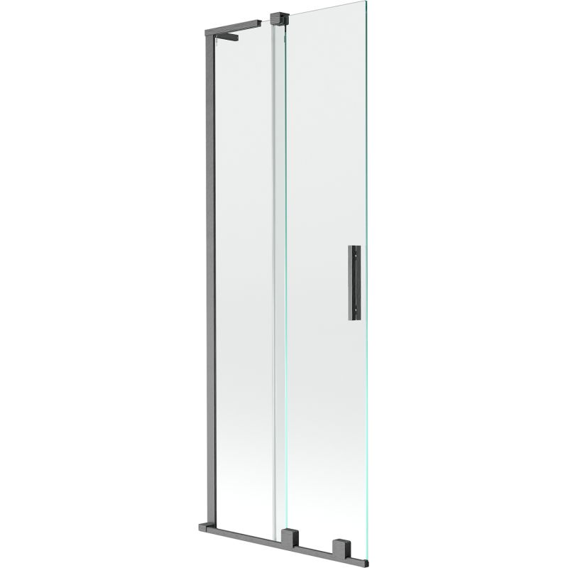 Mexen Velar L vonios pertvara 2-durų stumdomos 70 x 150 cm, permatomas, pilkas šepečiuotas - 896-070-003-01-66