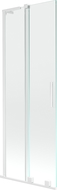 Mexen Velar L vonios sienelė 2 dalių stumdomas 75 x 150 cm, skaidrus, baltas - 896-075-003-01-20