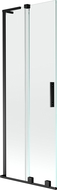 Mexen Velar L vonios ekrano durys 2-sparnių stumdomos 75 x 150 cm, permatomas, juodas - 896-075-003-01-70