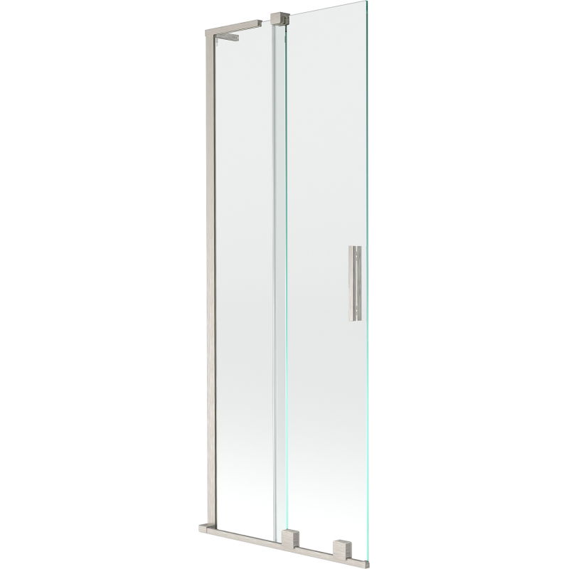 Mexen Velar L vonios ekranas, dvigubas stumdomas 75 x 150 cm, permatomas, matinio nikelio - 896-075-003-01-97