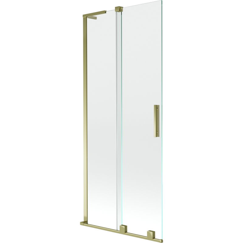 Mexen Velar L dvigubai slankiojantis vonios ekranas 80 x 150 cm, permatomas, auksinis - 896-080-003-01-50