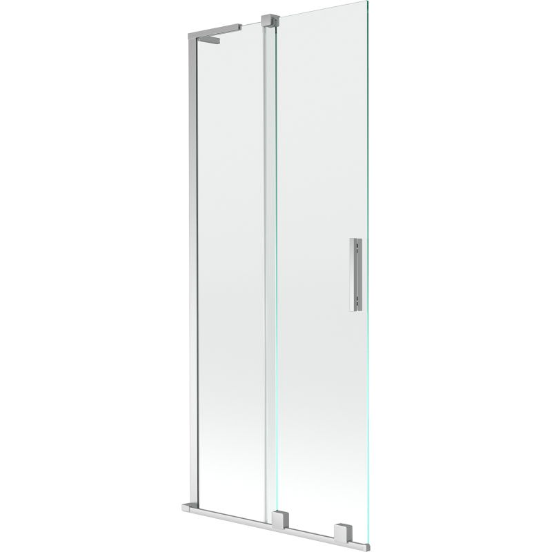 Mexen Velar L vonios sienelė, 2-jų dalių stumdomos durys, 85 x 150 cm, skaidri, chromas - 896-085-003-01-01