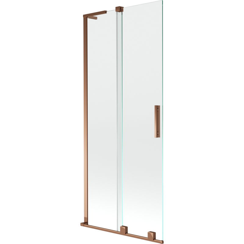 Mexen Velar L vonios pertvara 2-jų dalių, stumdoma 85 x 150 cm, permatoma, rožinis auksas - 896-085-003-01-60