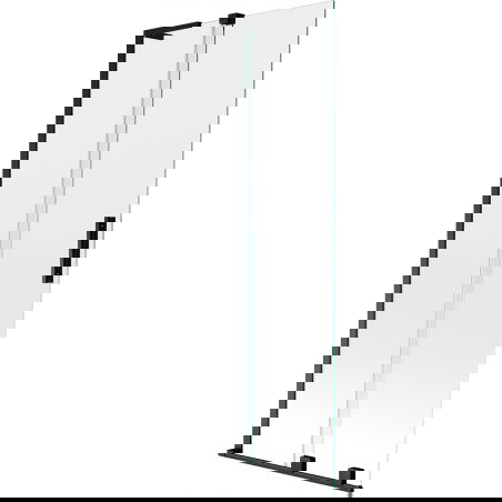 Mexen Velar L vonios uždanga 2 dalių stumdomas 85 x 150 cm, skaidrus, juodas - 896-085-003-01-70