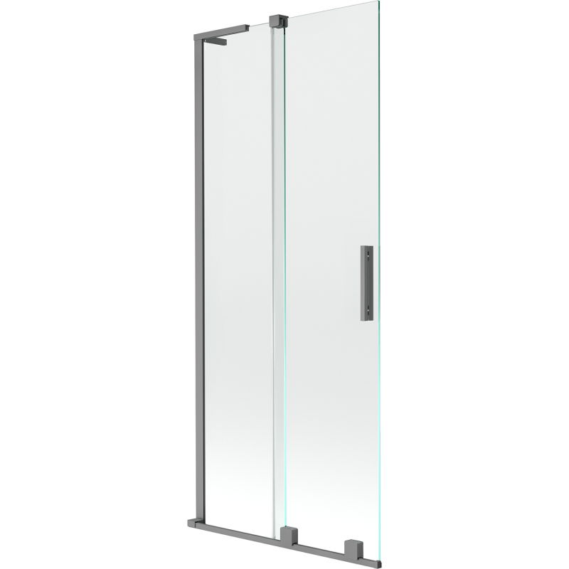 Mexen Velar L vonios sienelė 2-dalių stumdomas 85 x 150 cm, permatomas, gun metal - 896-085-003-01-95