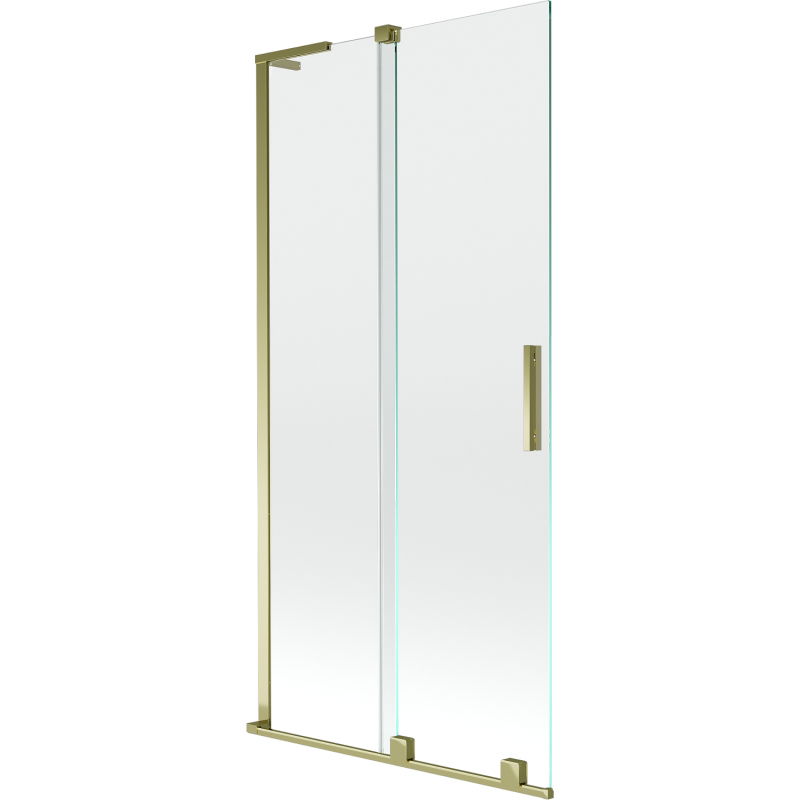 Mexen Velar L vonios sienelė, dviejų dalių, stumdomas 90 x 150 cm, permatomas, auksinis - 896-090-003-01-50