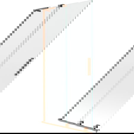 Mexen Velar L vonios kambario dviejų sparnų slankiojanti pertvara 90 x 150 cm, permatoma, šlifuotas varis - 896-090-003-01-65