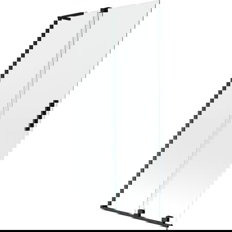 Mexen Velar L vonios sienelė 2-dalių stumdomosios 90 x 150 cm, skaidri, juoda - 896-090-003-01-70