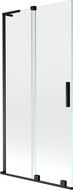 Mexen Velar L vonios sienelė 2-dalių stumdomosios 90 x 150 cm, skaidri, juoda - 896-090-003-01-70
