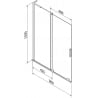 Mexen Velar L vonios pertvara su 2 dalimis, stumdomas 90 x 150 cm, skaidrus, juodas - 896-090-003-01-70