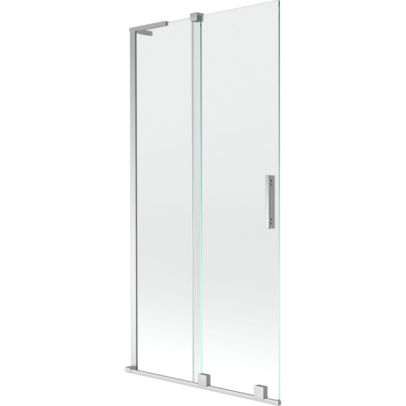 Mexen Velar L vonios kampas su stumdomu dviejų dalių durimis 95 x 150 cm, skaidrus, chromas - 896-095-003-01-01