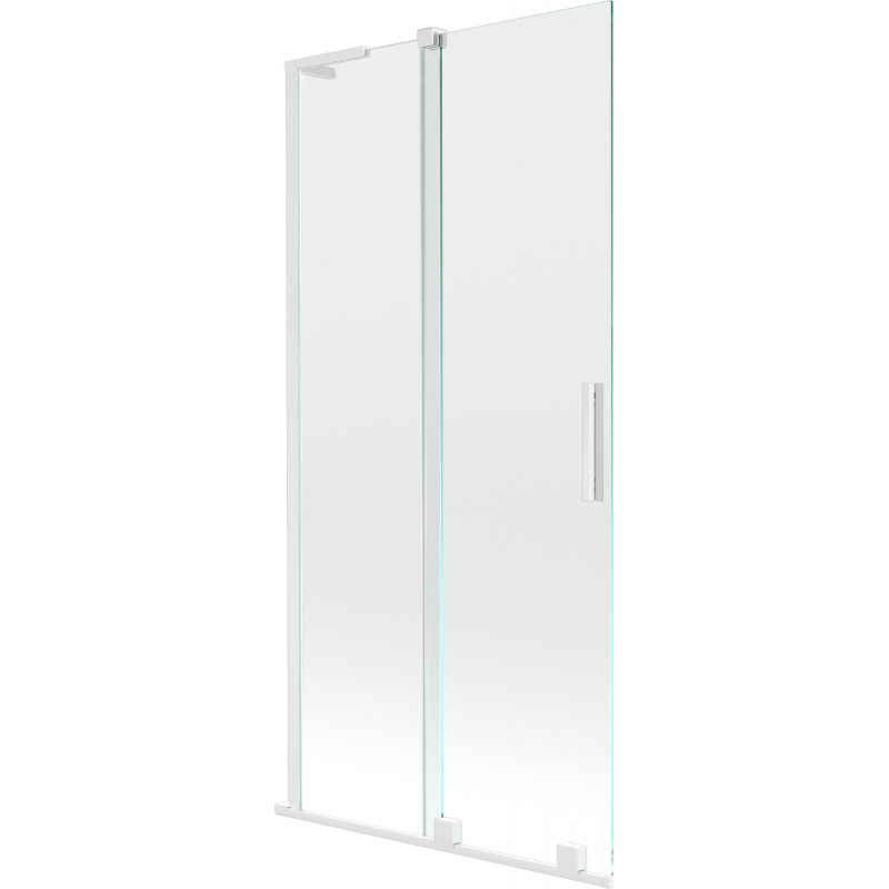 Mexen Velar L vonios ekrano 2-jų durų slankiojančios 95 x 150 cm, skaidrios, baltos - 896-095-003-01-20