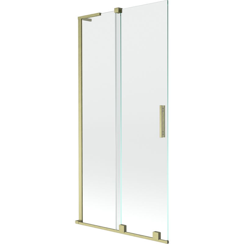 Mexen Velar L stumdomas 2-jų dalių vonios ekranas 95 x 150 cm, skaidrus, auksinis matinatas - 896-095-003-01-55