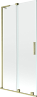 Mexen Velar L stumdomas 2-jų dalių vonios ekranas 95 x 150 cm, skaidrus, auksinis matinatas - 896-095-003-01-55