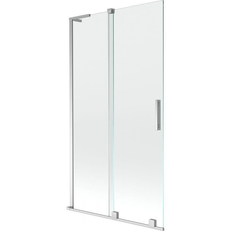 Mexen Velar L vonios ekrano dangtis 2 dalių, stumdomas 100 x 150 cm, permatomas, chromas - 896-100-003-01-01