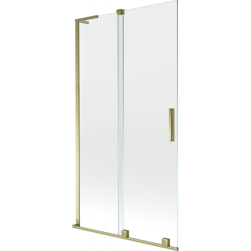 Mexen Velar L dvigubų durelių varstomas vonios ekranas 100 x 150 cm, skaidrus, auksinis - 896-100-003-01-50