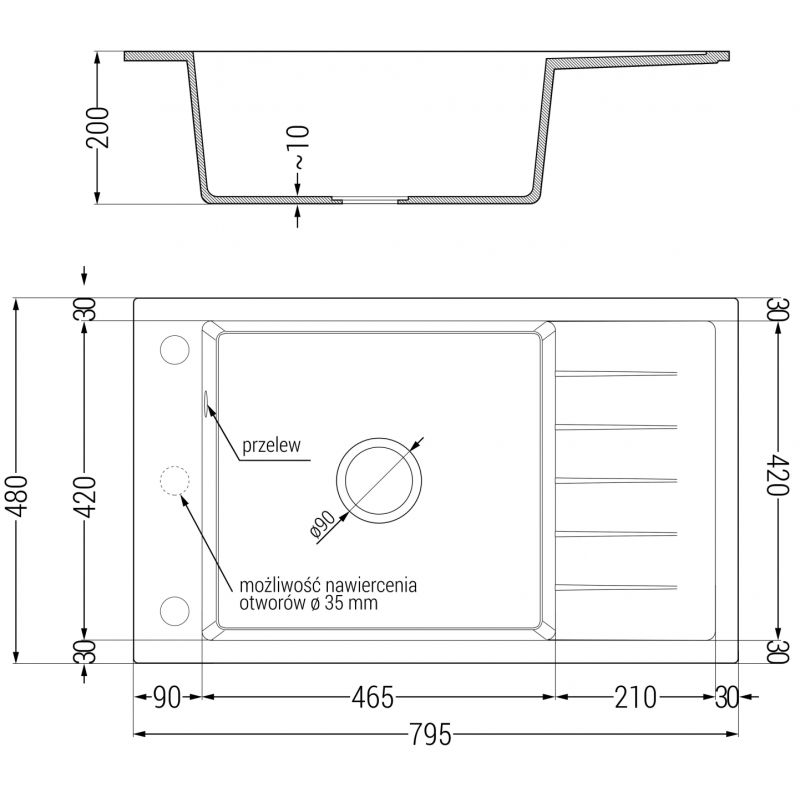 Mexen Elias granito virtuvės kriauklė su vienu dubeniu ir nutekamu, su Flora virtuviniu maišytuvu, smėlio - 6511-69-670401-57-B