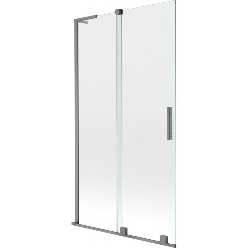 Mexen Velar L vonios pertvara, 2-jų dalių, stumdomas 100 x 150 cm, skaidri, šautuvo metalo - 896-100-003-01-95