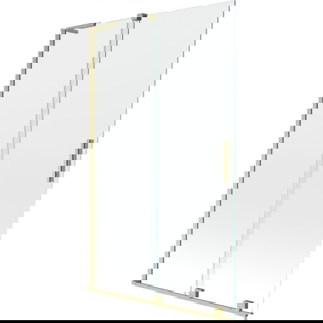 Mexen Velar L dviejų dalių stumdomas vonios ekranas 110 x 150 cm, skaidrus, šlifuotas auksas - 896-110-003-01-55