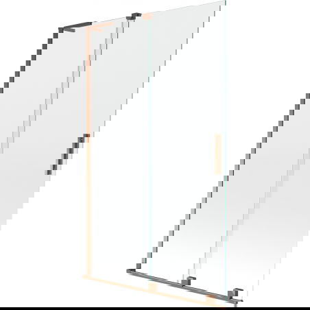 Mexen Velar L vonios sienelė 2 dalių stumdoma 110 x 150 cm, permatoma, rožinis auksas - 896-110-003-01-60