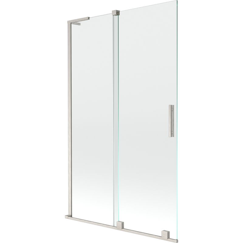 Mexen Velar L vonios ekrano dviejų dalių stumdomas 110 x 150 cm, permatomas, šlifuotas nikelis - 896-110-003-01-97