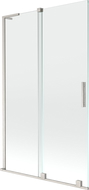 Mexen Velar L 2-dalių slankioji vonios sienelė 110 x 150 cm, skaidri, šlifuotas nikelis - 896-110-003-01-97