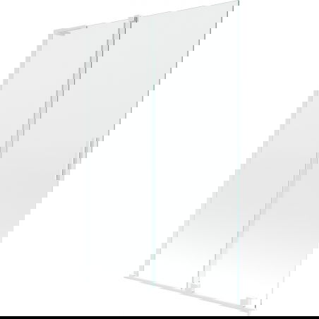 Mexen Velar L dvikryklis vonios ekrano dangtis 120 x 150 cm, permatomas, baltas - 896-120-003-01-20