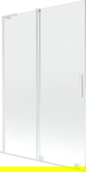 Mexen Velar L dvikryklis vonios ekrano dangtis 120 x 150 cm, permatomas, baltas - 896-120-003-01-20