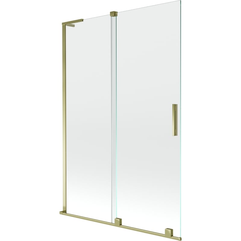 Mexen Velar L vonios ekrano 2 durų stumdomas 120 x 150 cm, skaidrus, aukso spalvos - 896-120-003-01-50