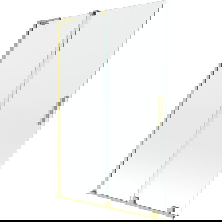 Mexen Velar L dviaukštė stumdoma vonios pertvara 120 x 150 cm, skaidri, auksinė šlifuota - 896-120-003-01-55
