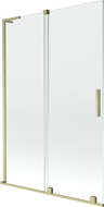 Mexen Velar L dviaukštė stumdoma vonios pertvara 120 x 150 cm, skaidri, auksinė šlifuota - 896-120-003-01-55