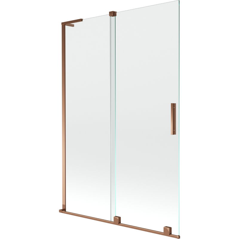 Mexen Velar L vonios sienelė su dviem stumdomomis durimis 120 x 150 cm, skaidri, rožinis auksas - 896-120-003-01-60