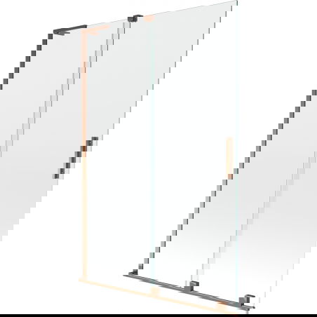 Mexen Velar L vonios sienelė, 2 dalių stumdomoji, 120 x 150 cm, skaidrus, rožinis auksas - 896-120-003-01-60