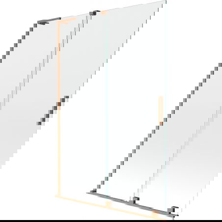 Mexen Velar L dviejų dalių slankiojančios vonios užuolaidos 120 x 150 cm, skaidrios, šlifuotas varis - 896-120-003-01-65