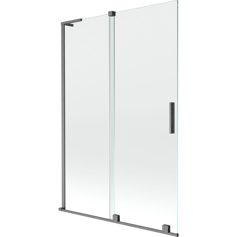 Mexen Velar L vonios ekranas, 2 dalių slydimas, 120 x 150 cm, skaidrus, šešėlinės pilkos spalvos šlifuotas - 896-120-003-01-66