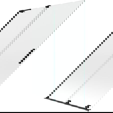 Mexen Velar L vonios ekrano dvigubos durys, stumdomos 120 x 150 cm, permatomos, juodos - 896-120-003-01-70