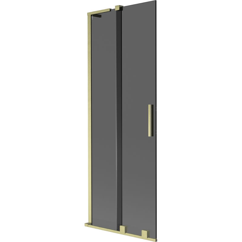 Mexen Velar L vonios skydo 2 dalių stumdomos durys 70 x 150 cm, grafitas, auksinis šlifuotas - 896-070-003-41-55