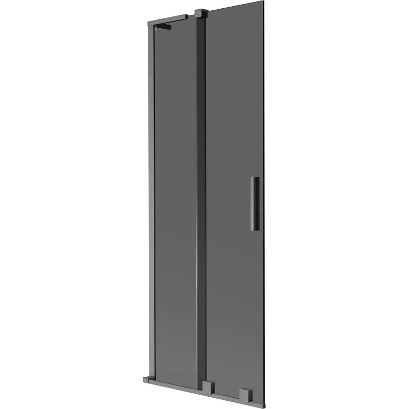 Mexen Velar L dviejų dalių stumdomas vonios užtvaras 70 x 150 cm, grafitas, gun gray šlifuotas - 896-070-003-41-66